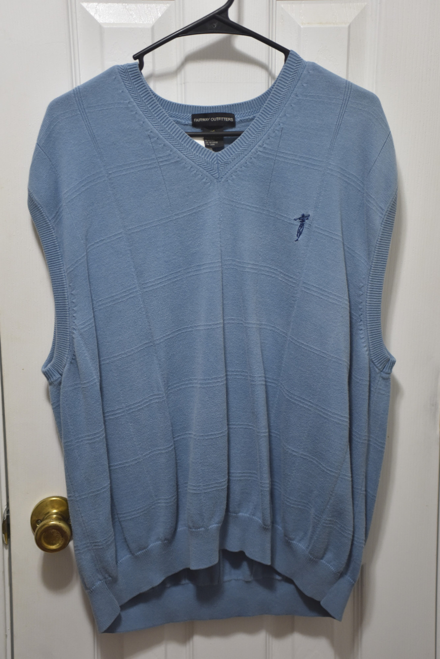 Fairway Outfitters Sweater Vest Blue Cotton XXL LSC210